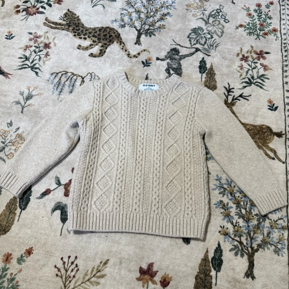 Old Navy Beige Cable Knit Sweater 3T